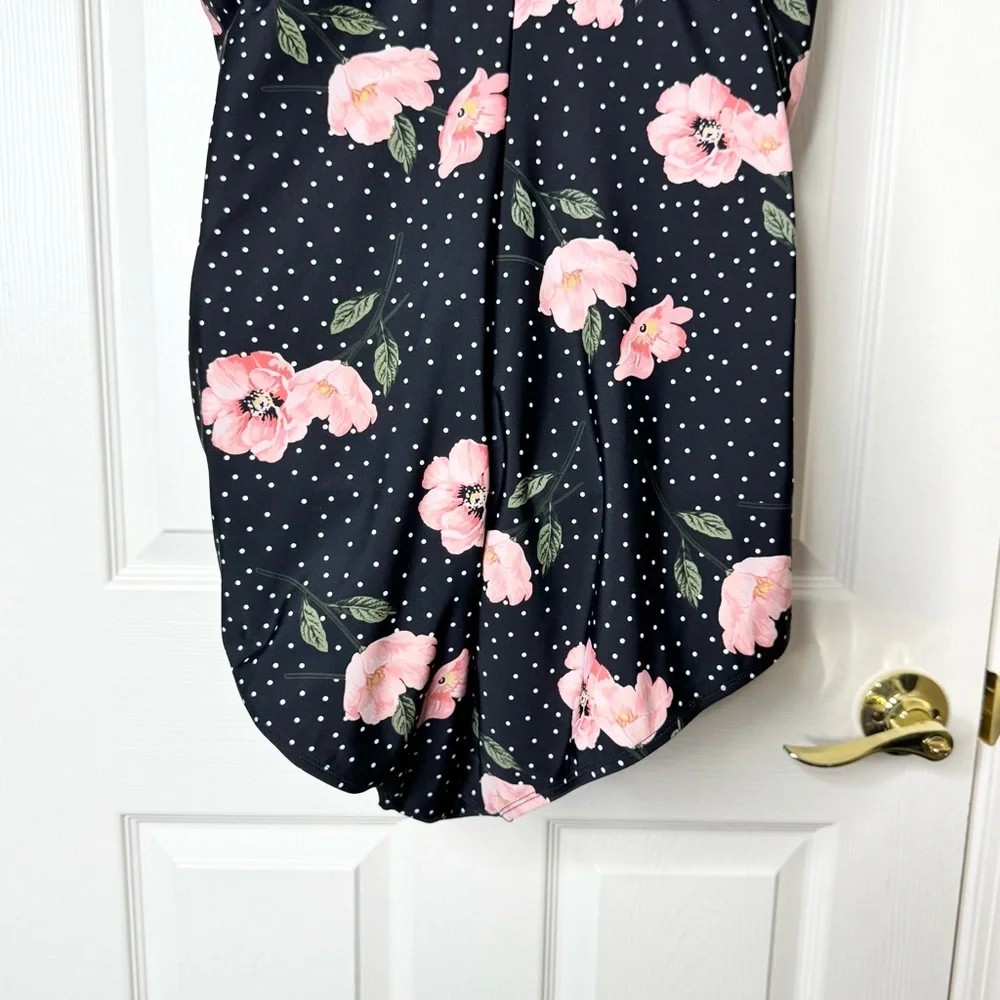 Torrid Floral & Polka Dot Tie Front Waist Wireless One Piece Swimsuit Size 3X - Picture 13 of 16